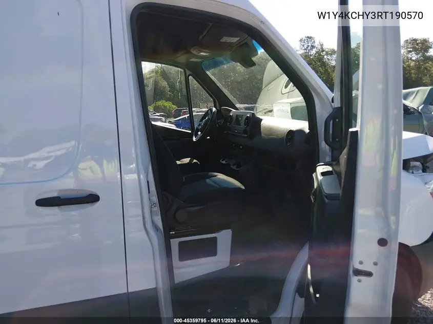 2024 Mercedes-Benz Sprinter 2500 High Roof 4-Cyl Diesel VIN: W1Y4KCHY3RT190570 Lot: 45359795