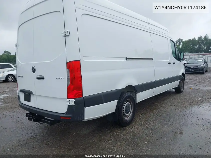 2024 Mercedes-Benz Sprinter 2500 High Roof 4-Cyl Diesel Ho VIN: W1Y4NCHY0RT174186 Lot: 45456058