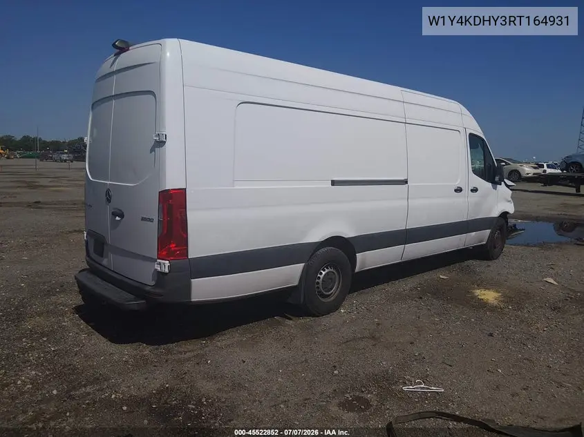 2024 Mercedes-Benz Sprinter 2500 High Roof 4-Cyl Diesel VIN: W1Y4KDHY3RT164931 Lot: 45522852