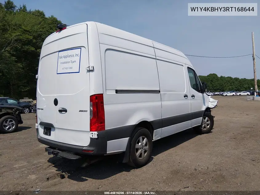 2024 Mercedes-Benz Sprinter 2500 Standard Roof 4-Cyl Diesel VIN: W1Y4KBHY3RT168644 Lot: 45616206