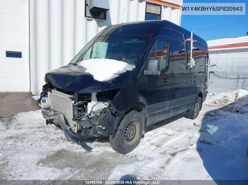2025 Mercedes-Benz Sprinter 2500 Standard Roof 4-Cyl Diesel VIN: W1Y4KBHY6SP830943 Lot: 12492108