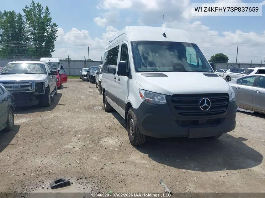 2025 Mercedes-Benz Sprinter 2500 VIN: W1Z4KFHY7SP837659 Lot: 12646520