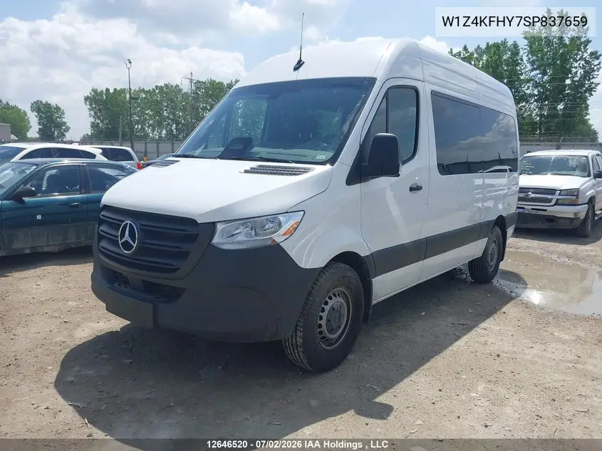 2025 Mercedes-Benz Sprinter 2500 VIN: W1Z4KFHY7SP837659 Lot: 12646520