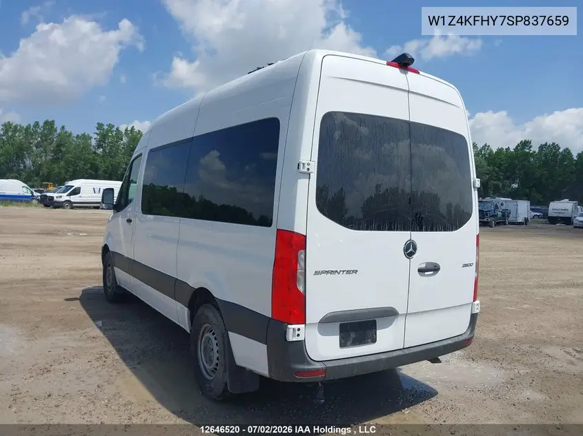 2025 Mercedes-Benz Sprinter 2500 VIN: W1Z4KFHY7SP837659 Lot: 12646520