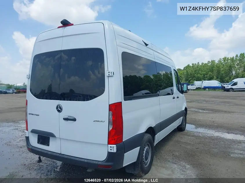 2025 Mercedes-Benz Sprinter 2500 VIN: W1Z4KFHY7SP837659 Lot: 12646520