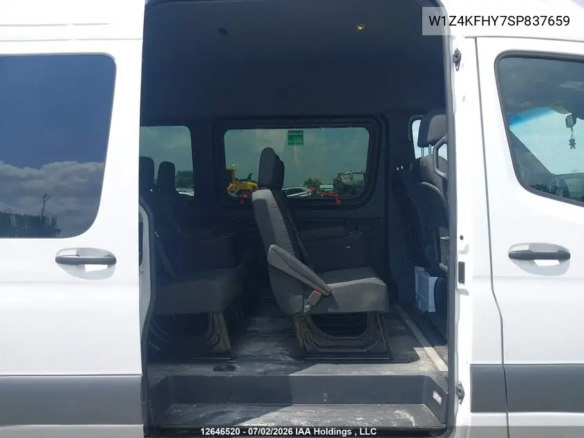 2025 Mercedes-Benz Sprinter 2500 VIN: W1Z4KFHY7SP837659 Lot: 12646520