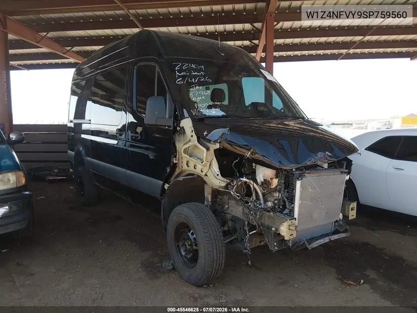 2025 Mercedes-Benz Sprinter 2500 Standard Roof 4-Cyl Diesel Ho VIN: W1Z4NFVY9SP759560 Lot: 45546625