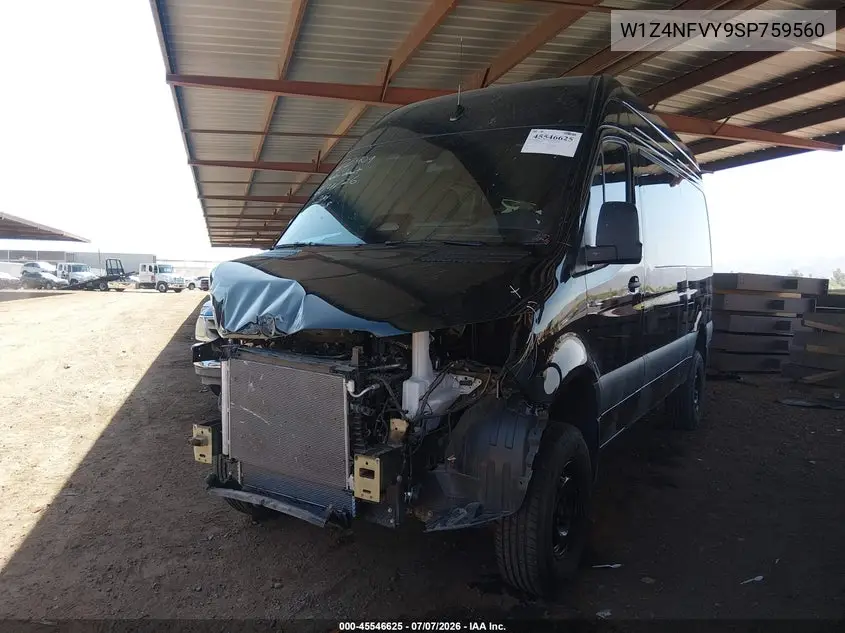 2025 Mercedes-Benz Sprinter 2500 Standard Roof 4-Cyl Diesel Ho VIN: W1Z4NFVY9SP759560 Lot: 45546625