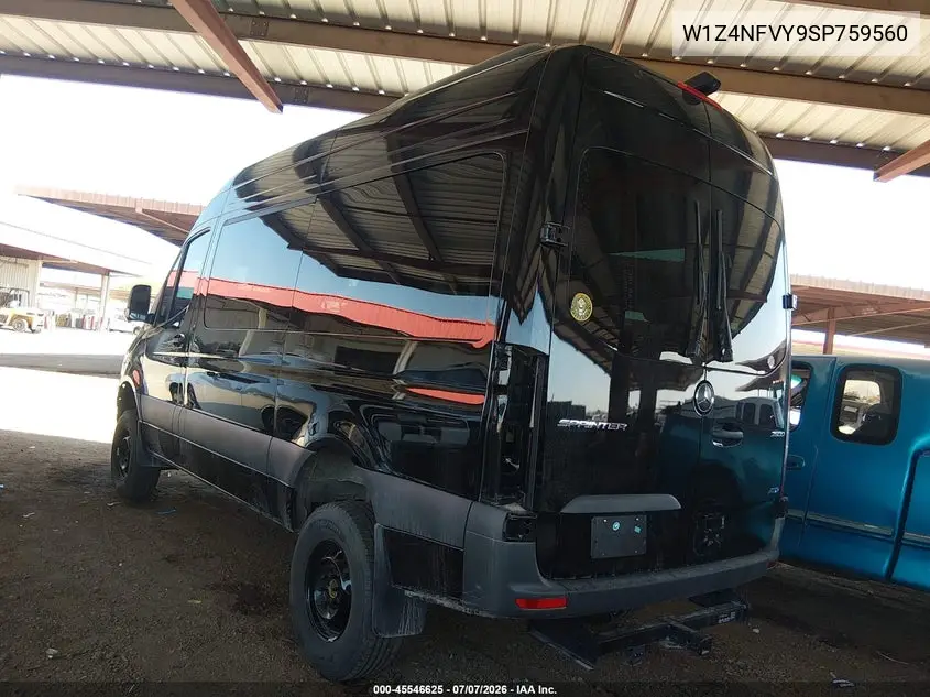 2025 Mercedes-Benz Sprinter 2500 Standard Roof 4-Cyl Diesel Ho VIN: W1Z4NFVY9SP759560 Lot: 45546625