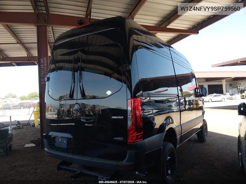 2025 Mercedes-Benz Sprinter 2500 Standard Roof 4-Cyl Diesel Ho VIN: W1Z4NFVY9SP759560 Lot: 45546625