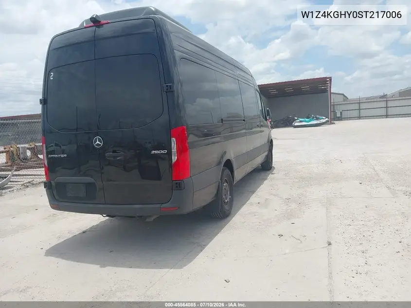 2025 Mercedes-Benz Sprinter 2500 High Roof 4-Cyl Diesel VIN: W1Z4KGHY0ST217006 Lot: 45564085