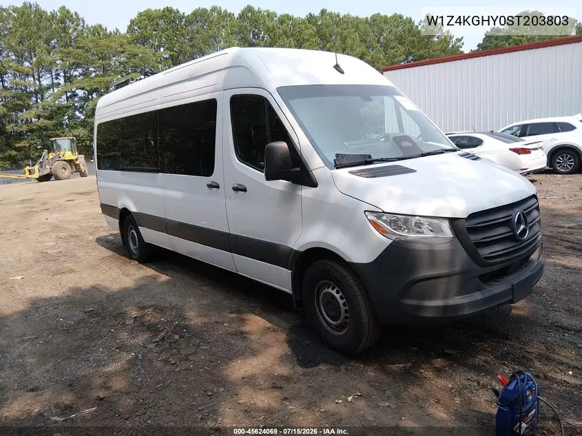 2025 Mercedes-Benz Sprinter 2500 High Roof 4-Cyl Diesel VIN: W1Z4KGHY0ST203803 Lot: 45624069