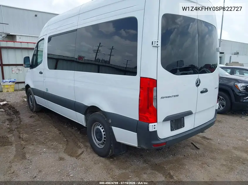 2025 Mercedes-Benz Sprinter 2500 Standard Roof 4-Cyl Diesel VIN: W1Z4KFHY0SP822727 Lot: 45624789