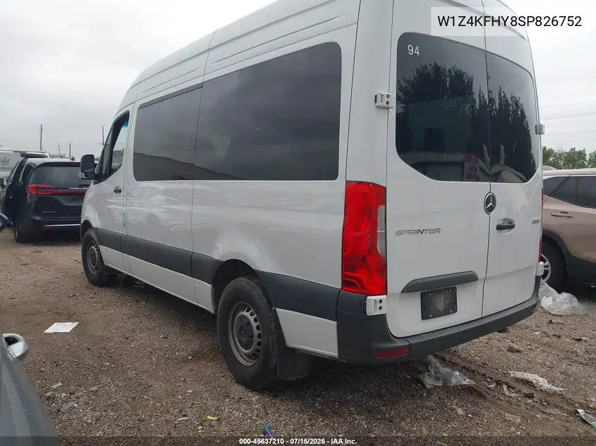 2025 Mercedes-Benz Sprinter 2500 Standard Roof 4-Cyl Diesel VIN: W1Z4KFHY8SP826752 Lot: 45637210