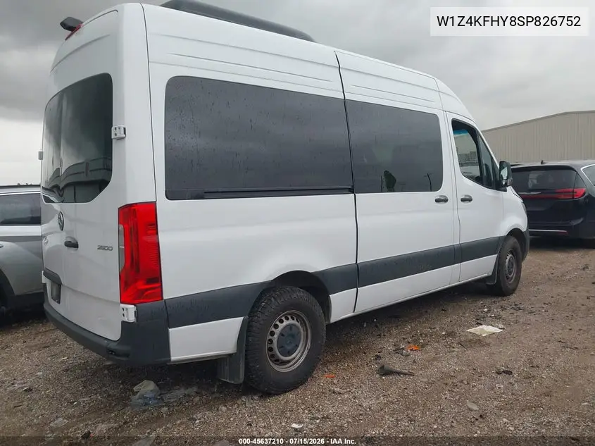 2025 Mercedes-Benz Sprinter 2500 Standard Roof 4-Cyl Diesel VIN: W1Z4KFHY8SP826752 Lot: 45637210