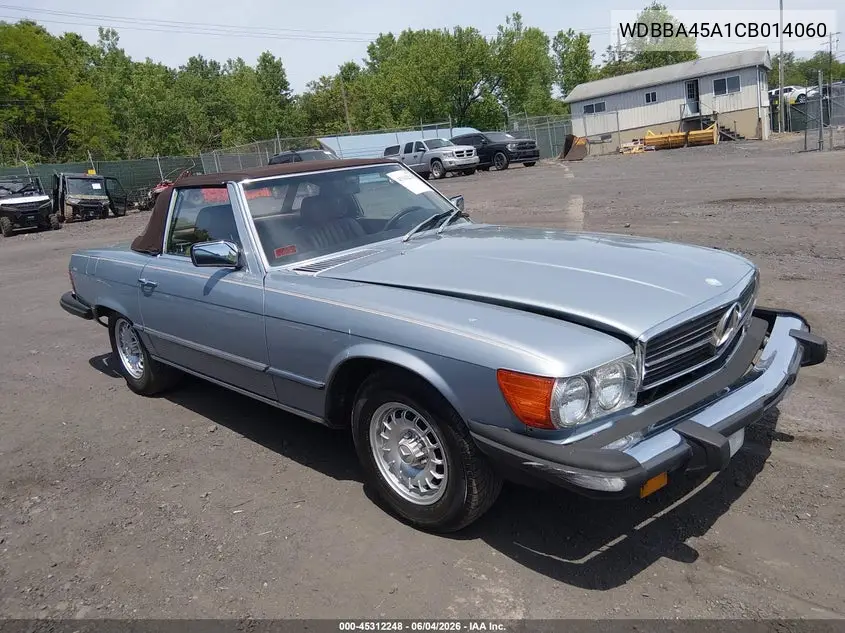 1982 Mercedes-Benz 380 Sl VIN: WDBBA45A1CB014060 Lot: 45312248