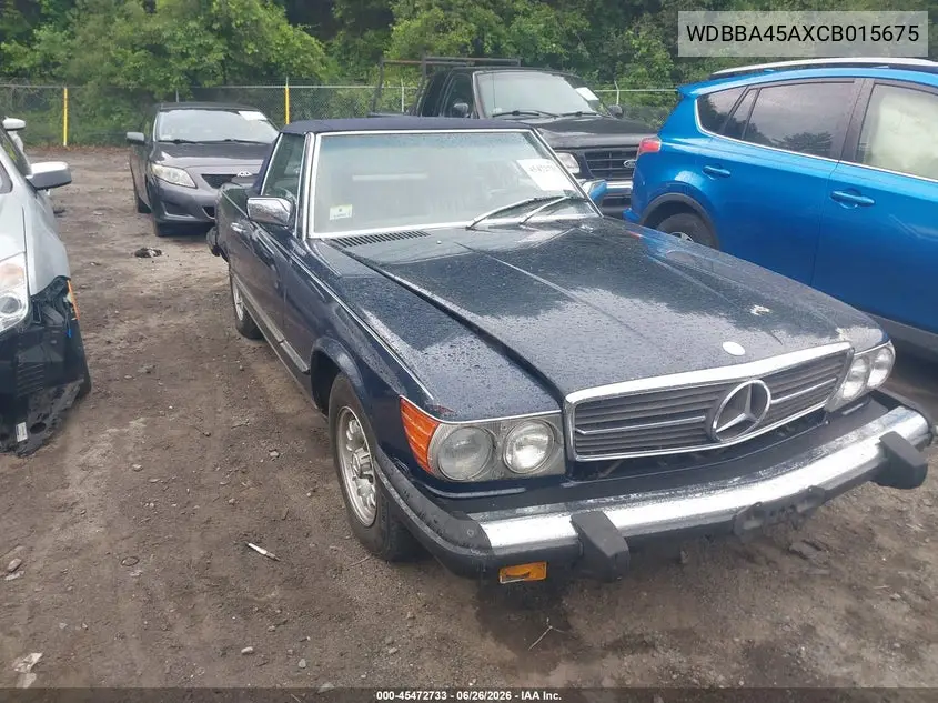 1982 Mercedes-Benz 380 Sl VIN: WDBBA45AXCB015675 Lot: 45472733