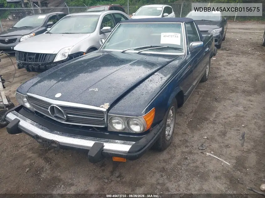 1982 Mercedes-Benz 380 Sl VIN: WDBBA45AXCB015675 Lot: 45472733