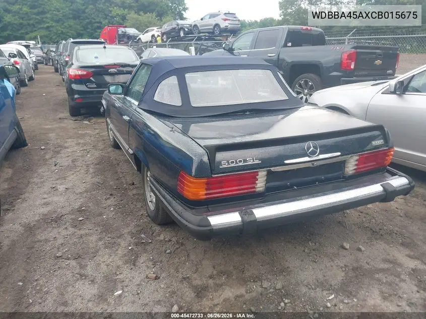 1982 Mercedes-Benz 380 Sl VIN: WDBBA45AXCB015675 Lot: 45472733