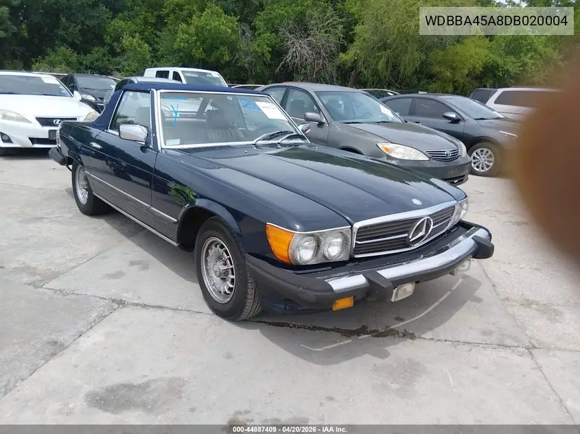 1983 Mercedes-Benz 380 Sl VIN: WDBBA45A8DB020004 Lot: 44887409