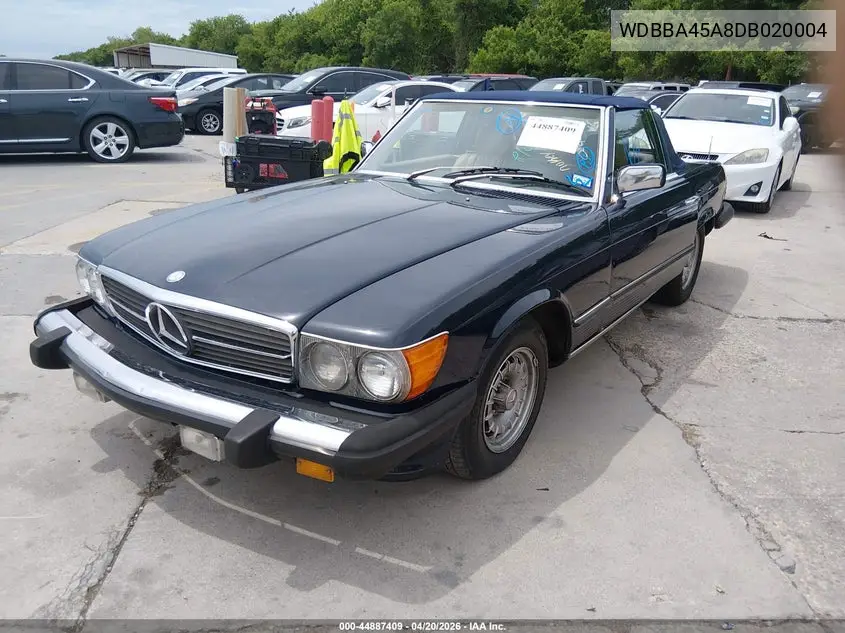 1983 Mercedes-Benz 380 Sl VIN: WDBBA45A8DB020004 Lot: 44887409