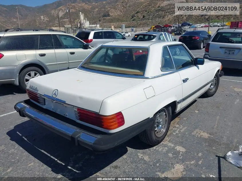 1983 Mercedes-Benz 380 Sl VIN: WDBBA45A9DB024109 Lot: 45434747