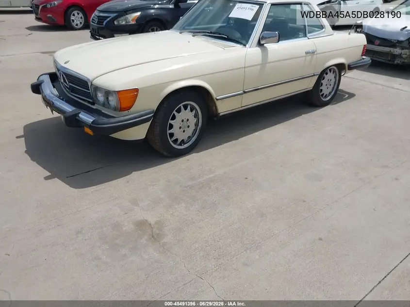 1983 Mercedes-Benz 380 Sl VIN: WDBBA45A5DB028190 Lot: 45491396