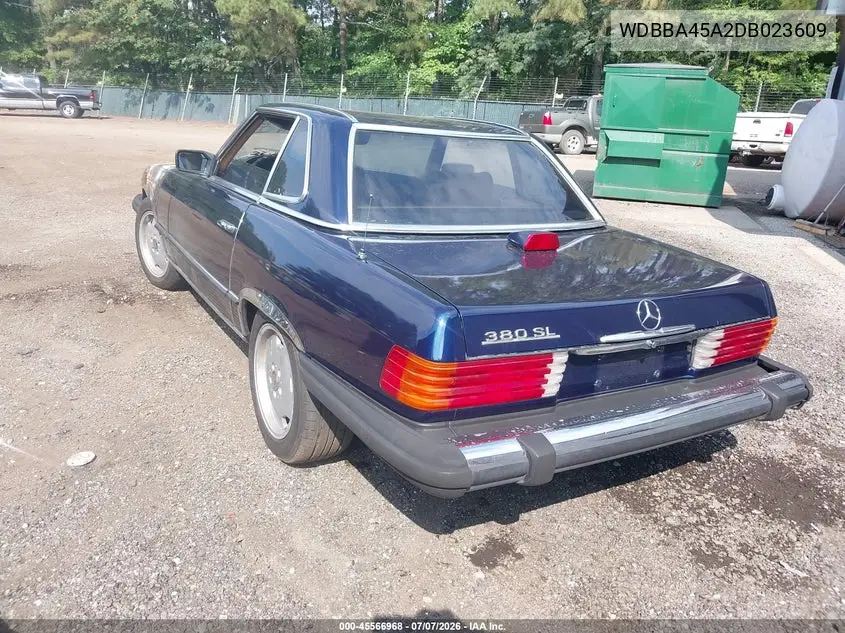 1983 Mercedes-Benz 380 Sl VIN: WDBBA45A2DB023609 Lot: 45566968