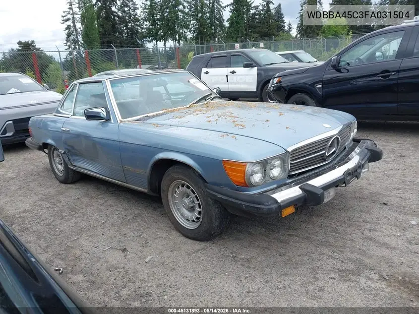 1985 Mercedes-Benz 380 Sl VIN: WDBBA45C3FA031504 Lot: 45131893