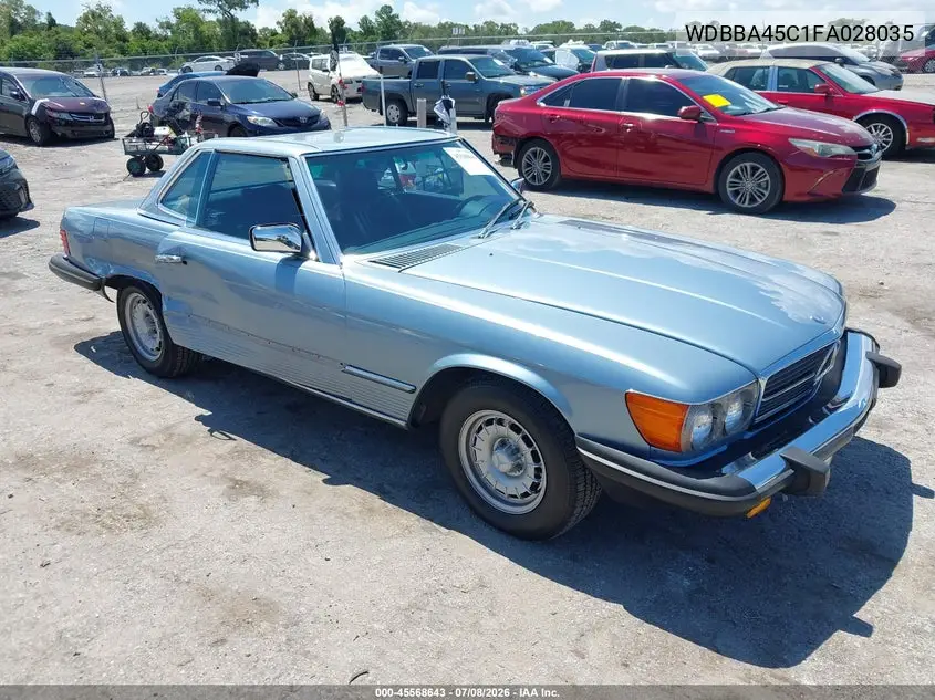 1985 Mercedes-Benz 380 Sl VIN: WDBBA45C1FA028035 Lot: 45568643