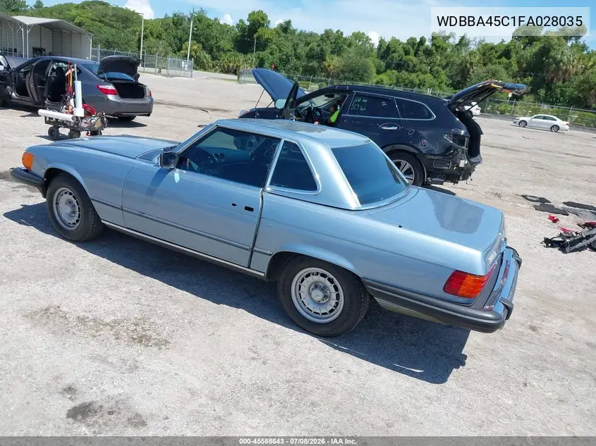 1985 Mercedes-Benz 380 Sl VIN: WDBBA45C1FA028035 Lot: 45568643