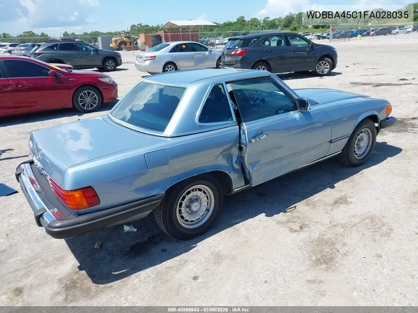 1985 Mercedes-Benz 380 Sl VIN: WDBBA45C1FA028035 Lot: 45568643