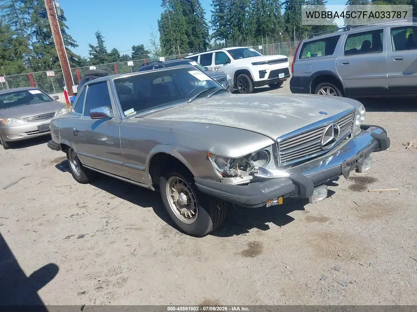 1985 Mercedes-Benz 380 Sl VIN: WDBBA45C7FA033787 Lot: 45591002