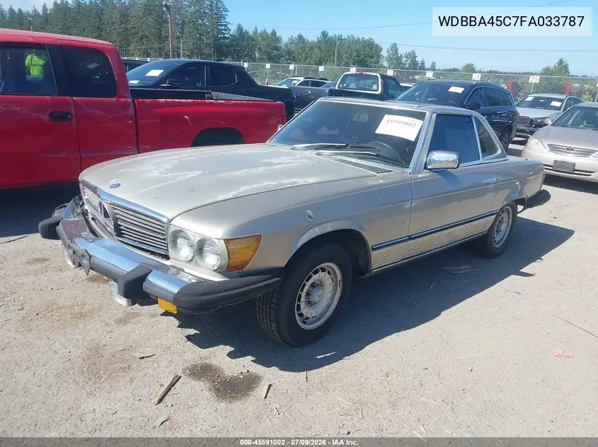 1985 Mercedes-Benz 380 Sl VIN: WDBBA45C7FA033787 Lot: 45591002