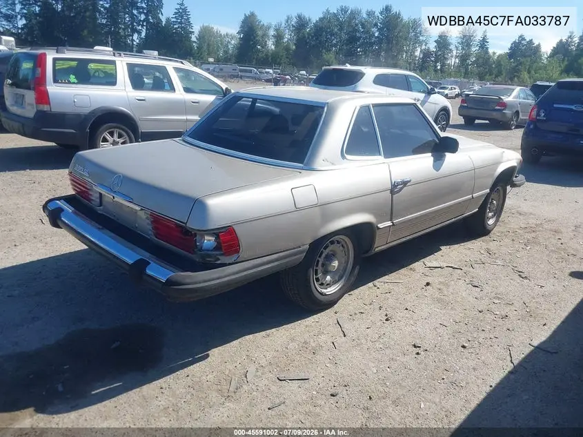 1985 Mercedes-Benz 380 Sl VIN: WDBBA45C7FA033787 Lot: 45591002