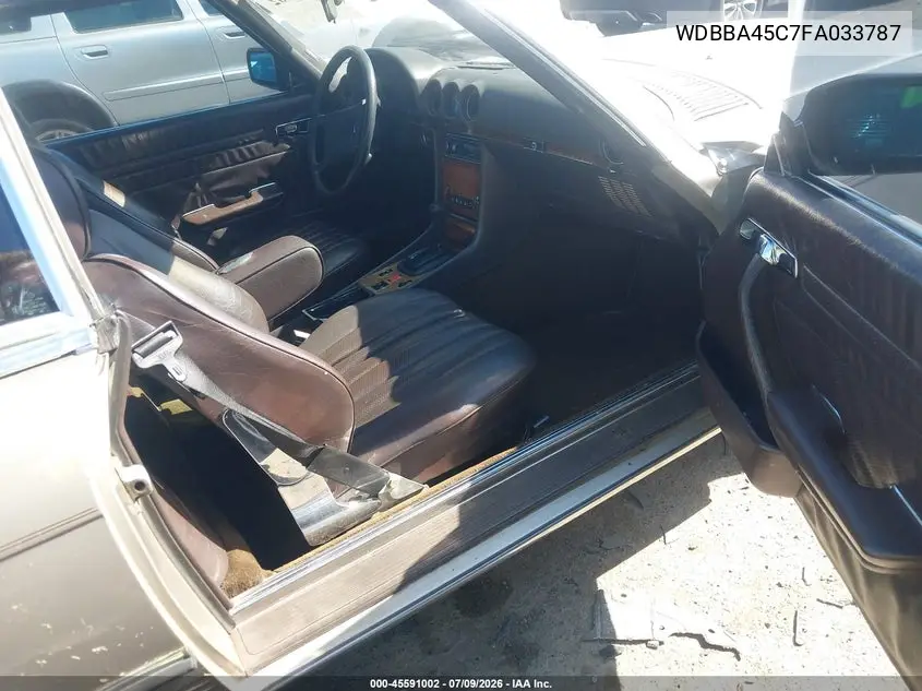 1985 Mercedes-Benz 380 Sl VIN: WDBBA45C7FA033787 Lot: 45591002