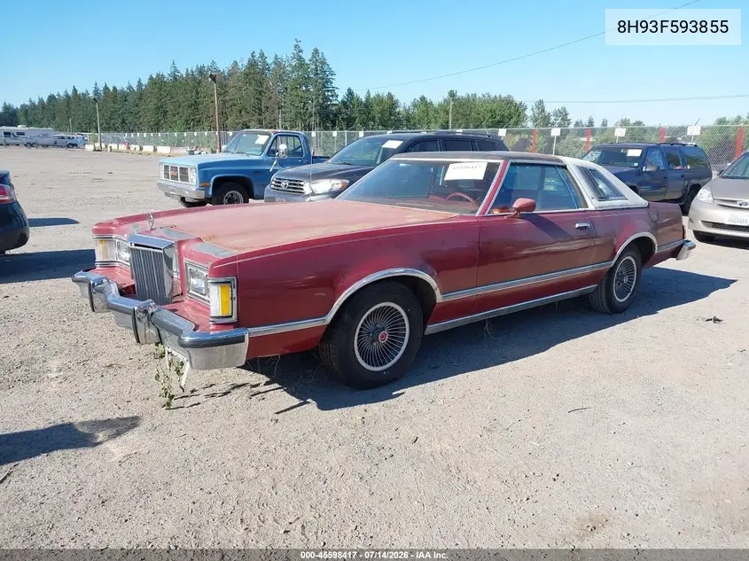 1978 Mercury Cougar VIN: 8H93F593855 Lot: 45598417