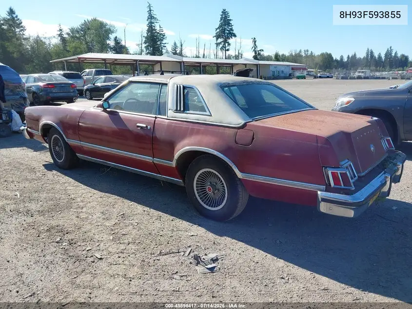 1978 Mercury Cougar VIN: 8H93F593855 Lot: 45598417