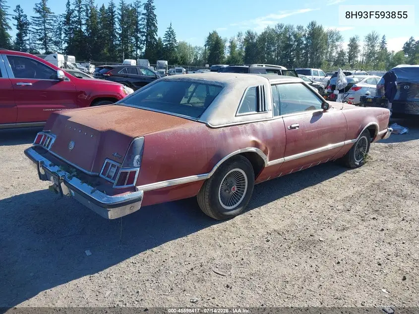 1978 Mercury Cougar VIN: 8H93F593855 Lot: 45598417