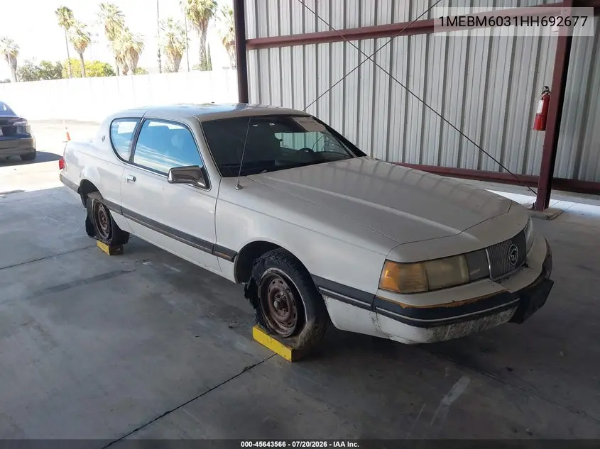 1987 Mercury Cougar Ls VIN: 1MEBM6031HH692677 Lot: 45643566
