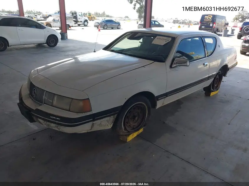 1987 Mercury Cougar Ls VIN: 1MEBM6031HH692677 Lot: 45643566