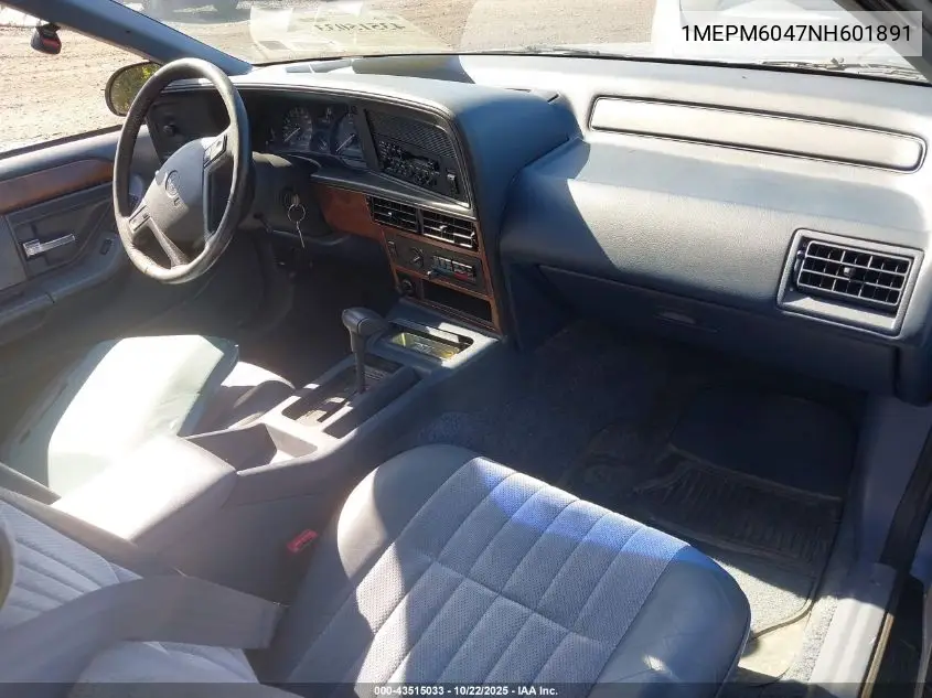 1992 Mercury Cougar Ls VIN: 1MEPM6047NH601891 Lot: 43515033