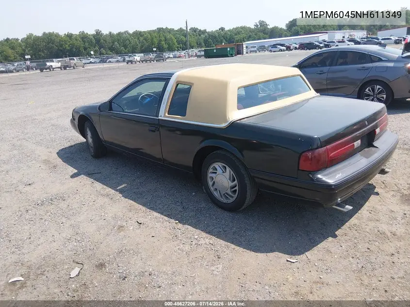 1992 Mercury Cougar Ls VIN: 1MEPM6045NH611349 Lot: 45627206