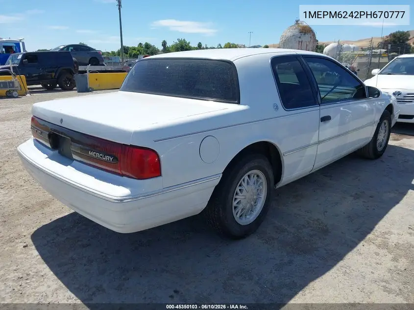 1993 Mercury Cougar Xr7 VIN: 1MEPM6242PH670777 Lot: 45350103