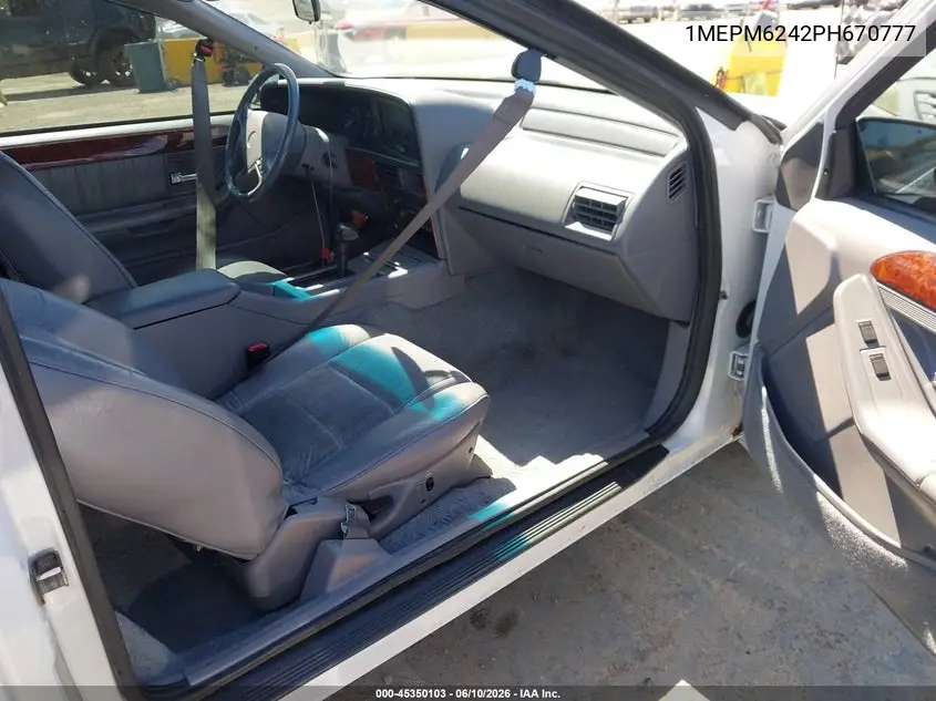 1993 Mercury Cougar Xr7 VIN: 1MEPM6242PH670777 Lot: 45350103