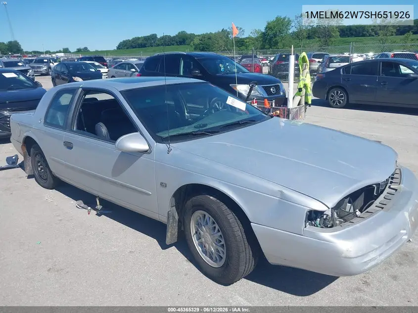 1995 Mercury Cougar Xr7 VIN: 1MELM62W7SH651926 Lot: 45365329