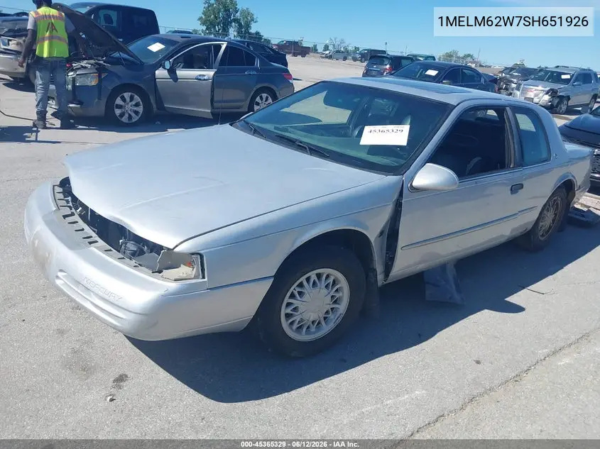 1995 Mercury Cougar Xr7 VIN: 1MELM62W7SH651926 Lot: 45365329