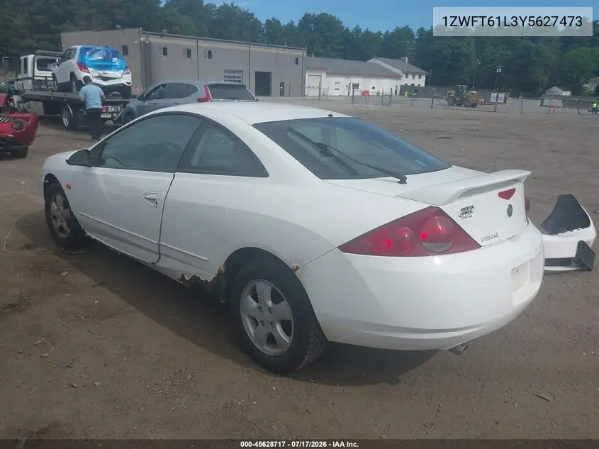 2000 Mercury Cougar V6 VIN: 1ZWFT61L3Y5627473 Lot: 45628717