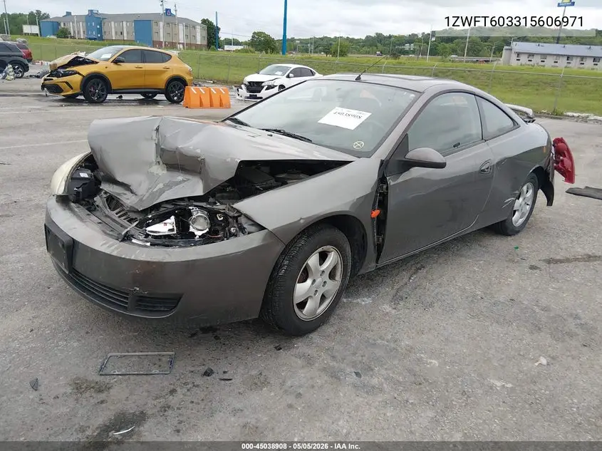 2001 Mercury Cougar I4 VIN: 1ZWFT603315606971 Lot: 45038908