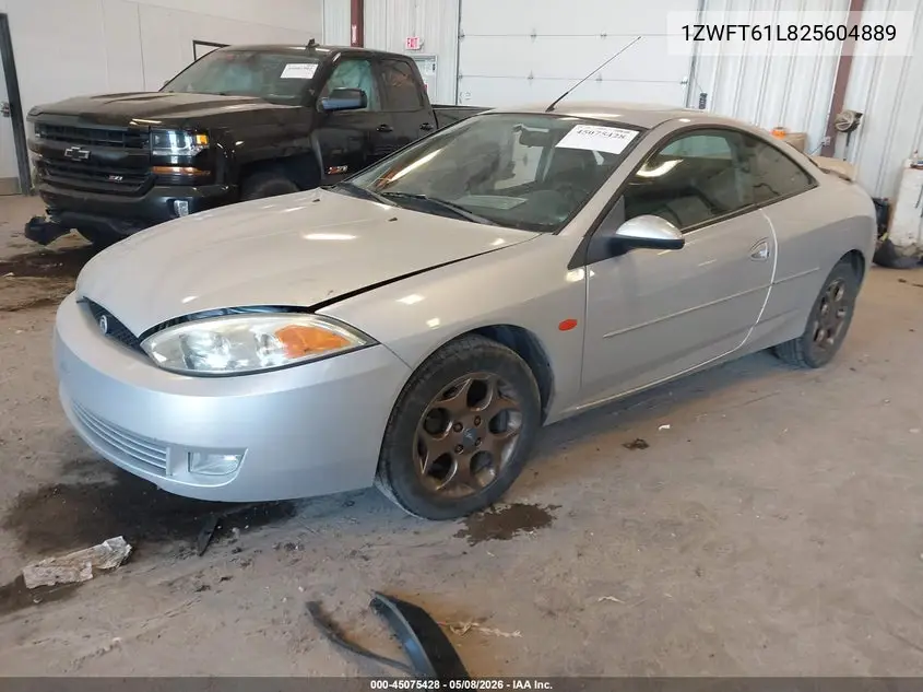 2002 Mercury Cougar V6 VIN: 1ZWFT61L825604889 Lot: 45075428